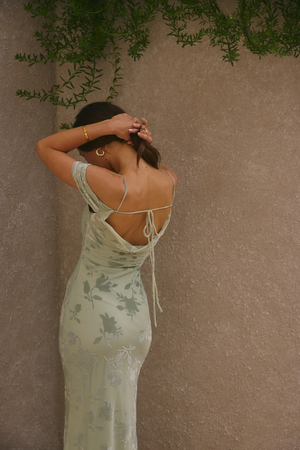 Good Fun Off Shoulder Maxi Dress Green