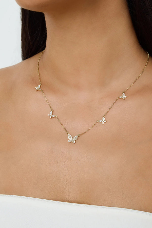 Butterfly Love Necklace Gold