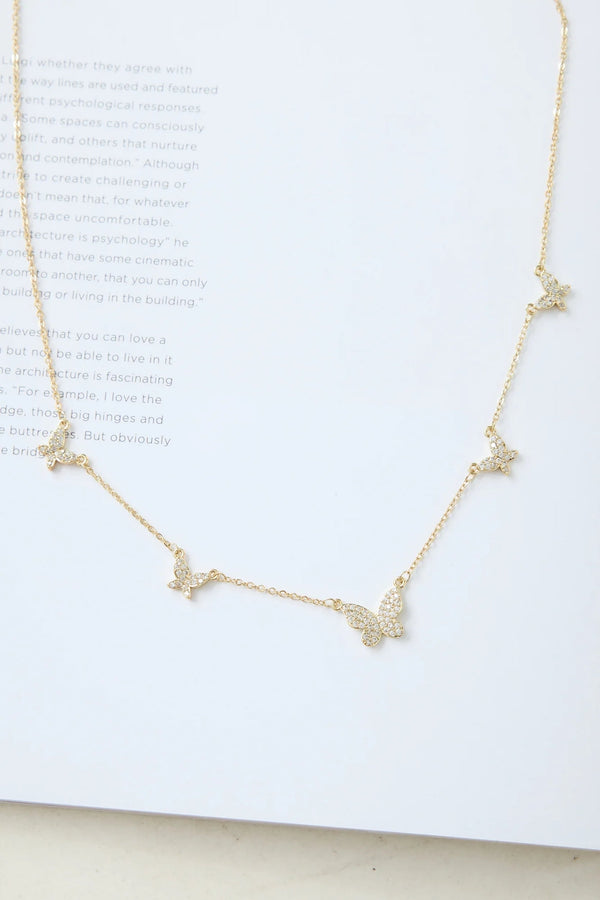 Butterfly Love Necklace Gold