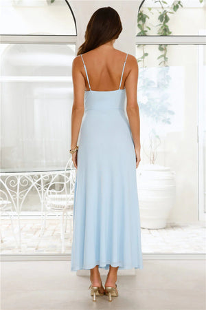 Candlelight Kisses Mesh Maxi Dress Blue