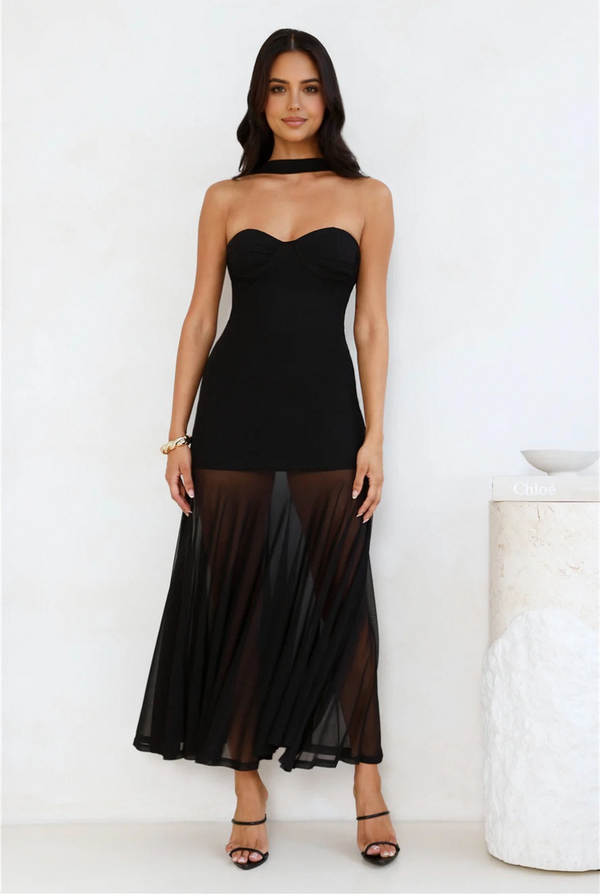 Serene Sway Strapless Maxi Dress