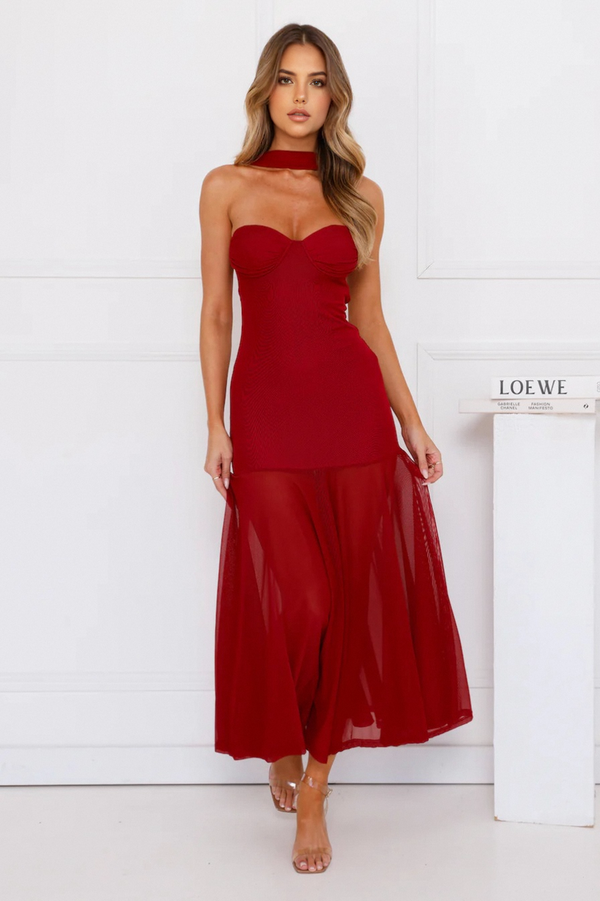 Serene Sway Strapless Maxi Dress