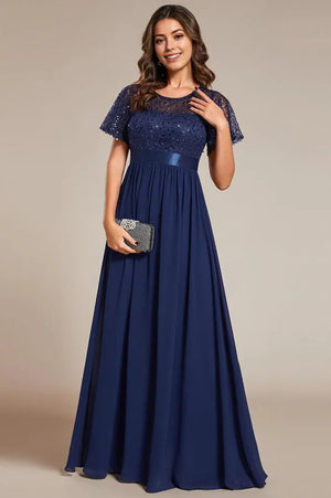 Evening gowns, women's court gowns and luxury sequined Maxi dresses Blue
