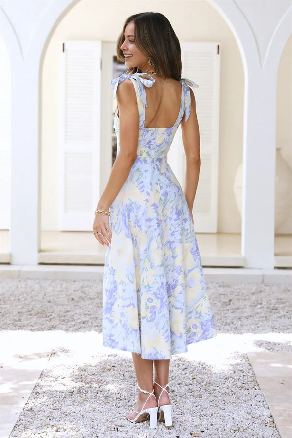Tropical Mood Midi Dress Print Blue