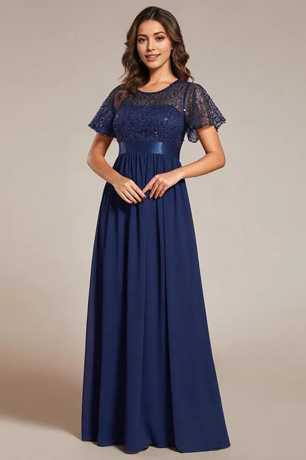 Evening gowns, women's court gowns and luxury sequined Maxi dresses Blue