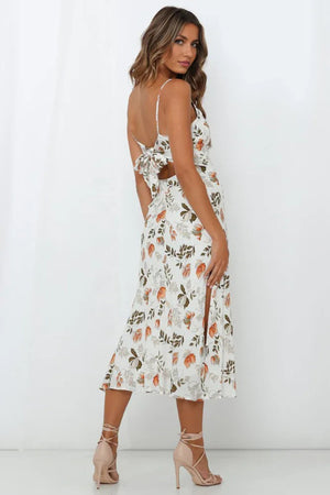 Stolen Kisses Midi Dress White