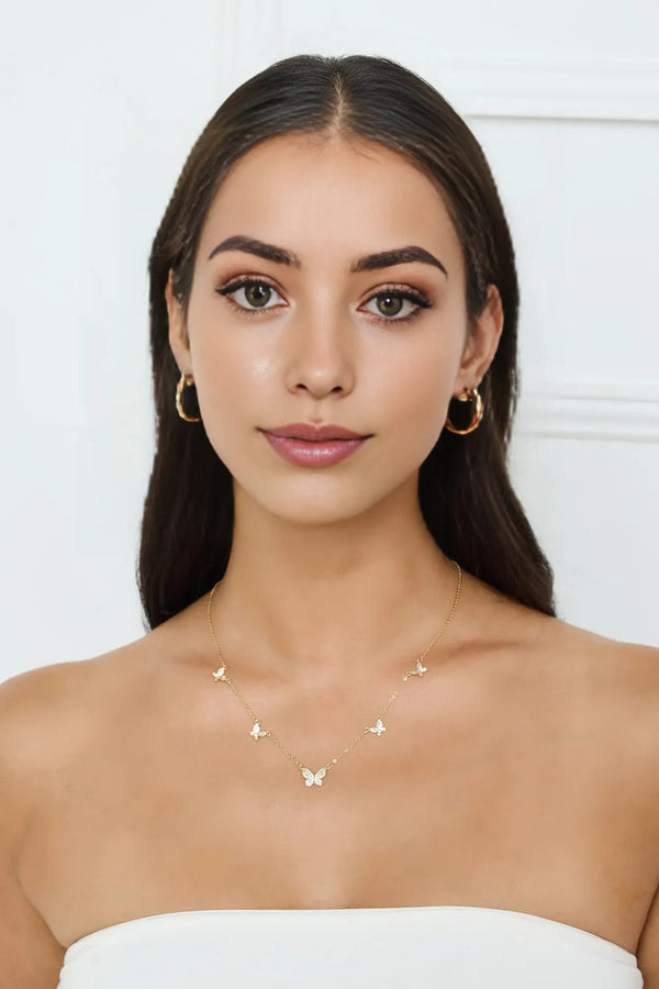 Butterfly Love Necklace Gold