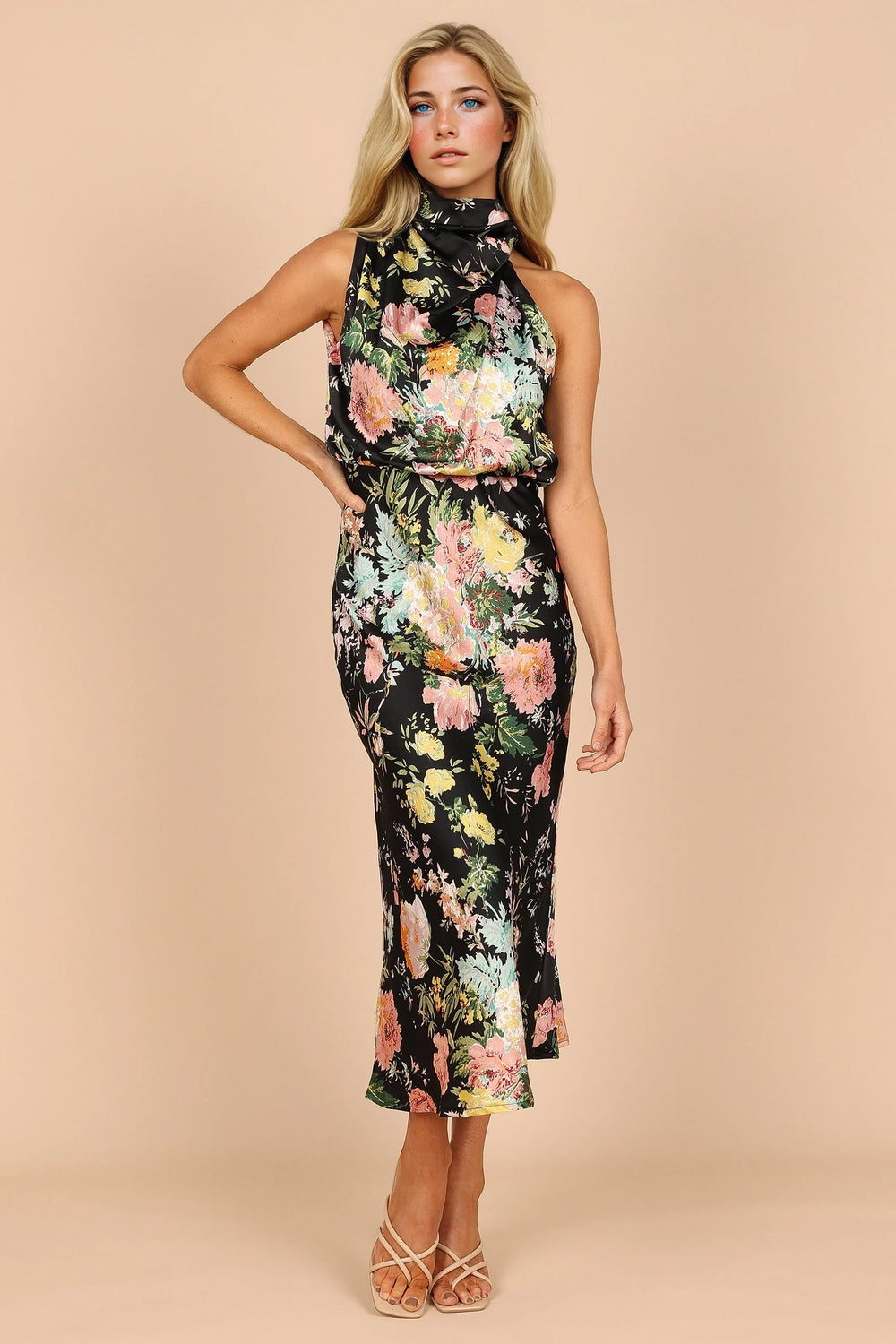 Anabelle Halter Neck Midi Dress