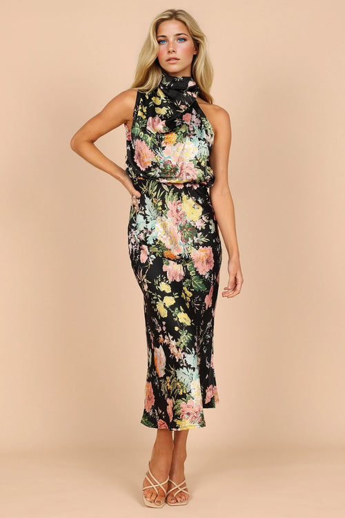 Anabelle Halter Neck Midi Dress