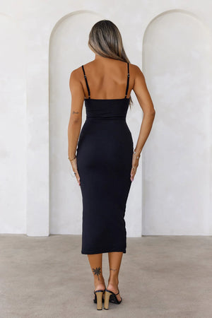 BASE The Smoothing Thin Strap Ribbed Midi Dress