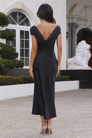 Faithful Nights Satin Midi Dress