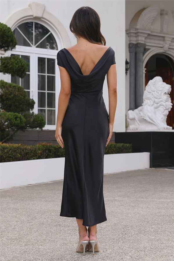 Faithful Nights Satin Midi Dress