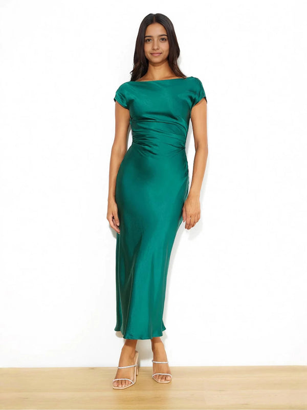 Faithful Nights Satin Midi Dress