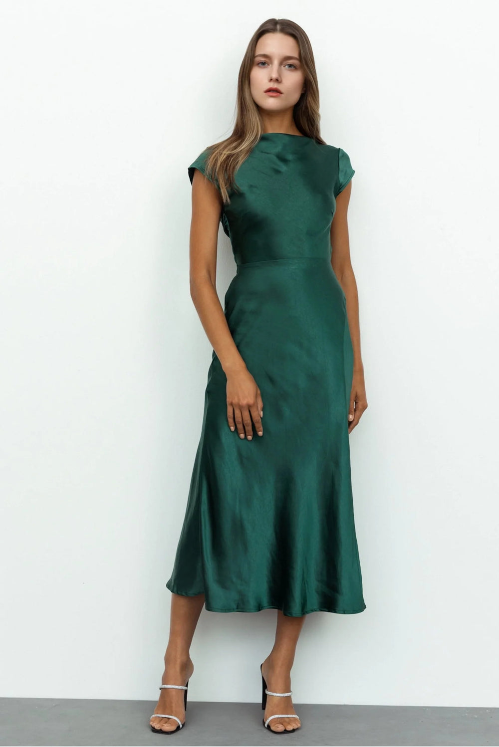 Get In Formation Satin Midi Dress