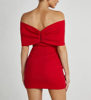 Gwyneth Off Shoulder Bow Mini Dress