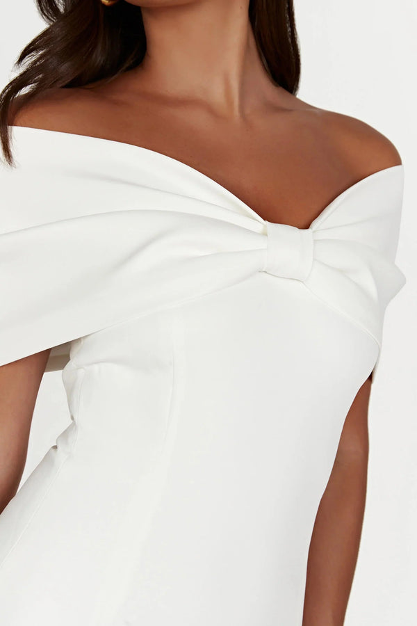 Gwyneth Off Shoulder Bow Mini Dress