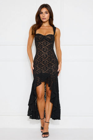 Hour Of Night Lace Midi Dress