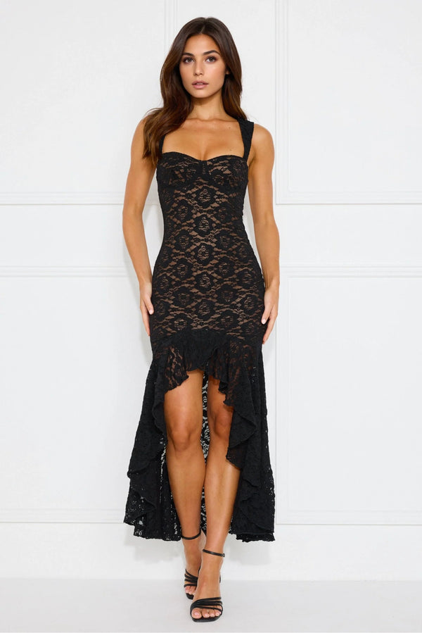 Hour Of Night Lace Midi Dress