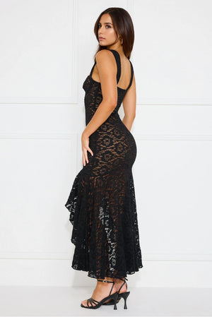 Hour Of Night Lace Midi Dress