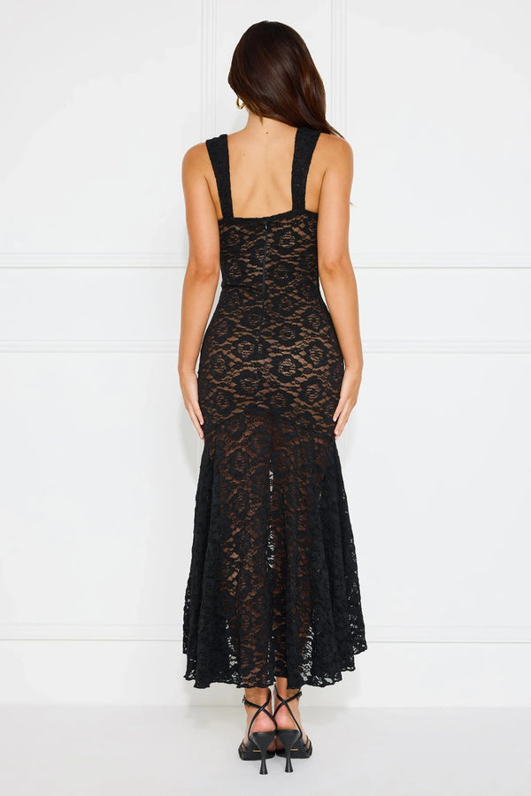 Hour Of Night Lace Midi Dress