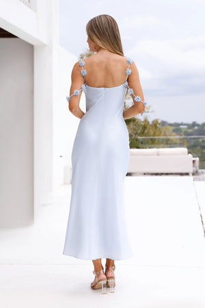 Silk Shadows Satin Midi Dress