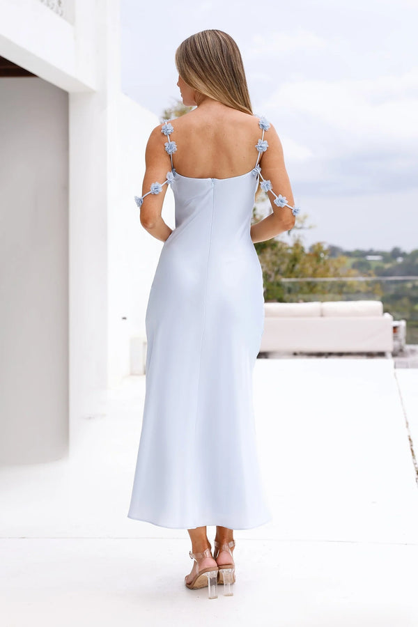 Silk Shadows Satin Midi Dress