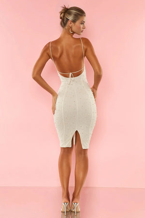 Strappy Embellished Midi Dress