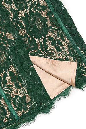 Vintage Eyelash Sweetheart Bodycon Lace Cocktail Midi Dress