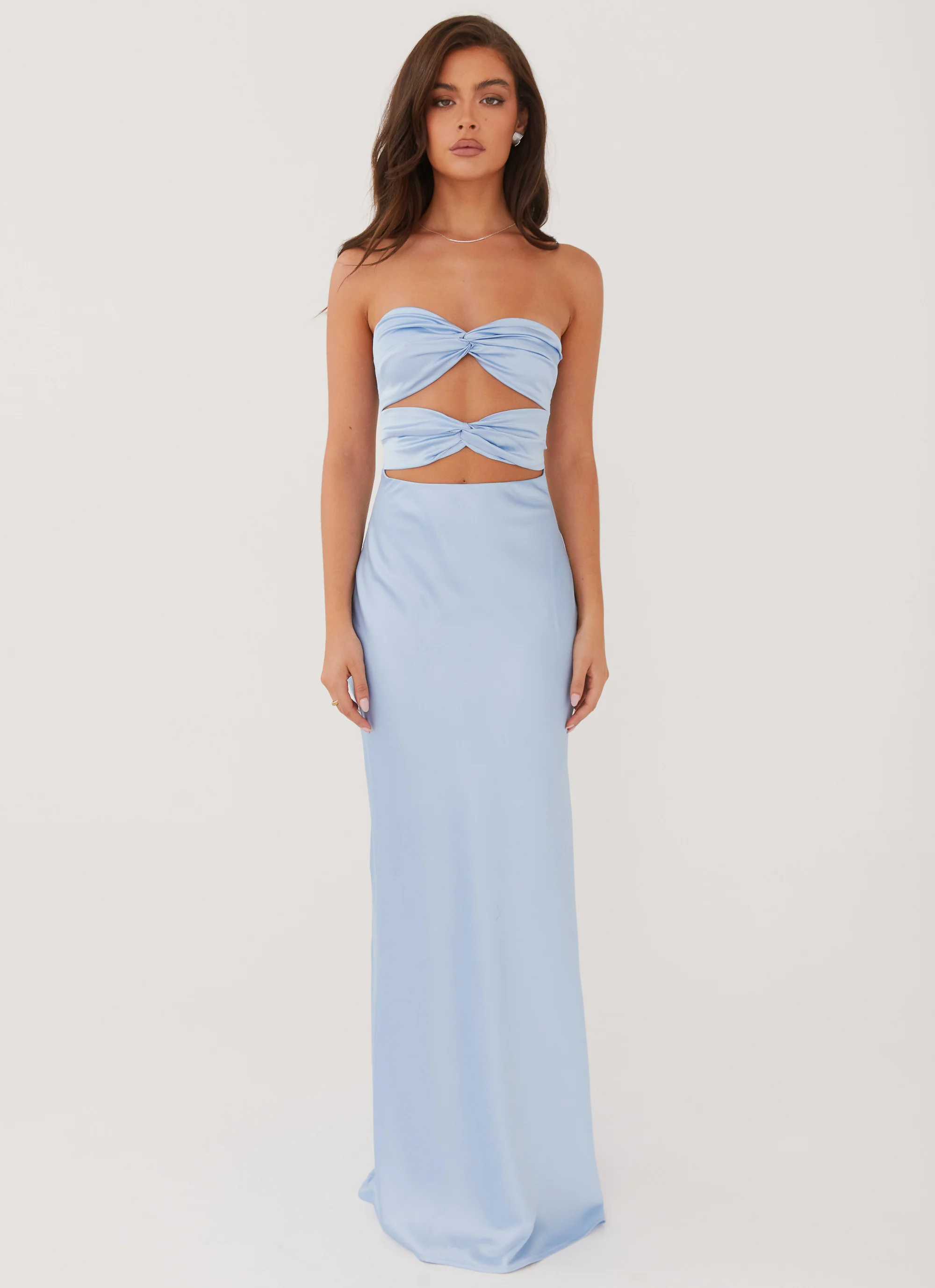 MESHKI Tianna Strapless Maxi Dress - Ice Blue