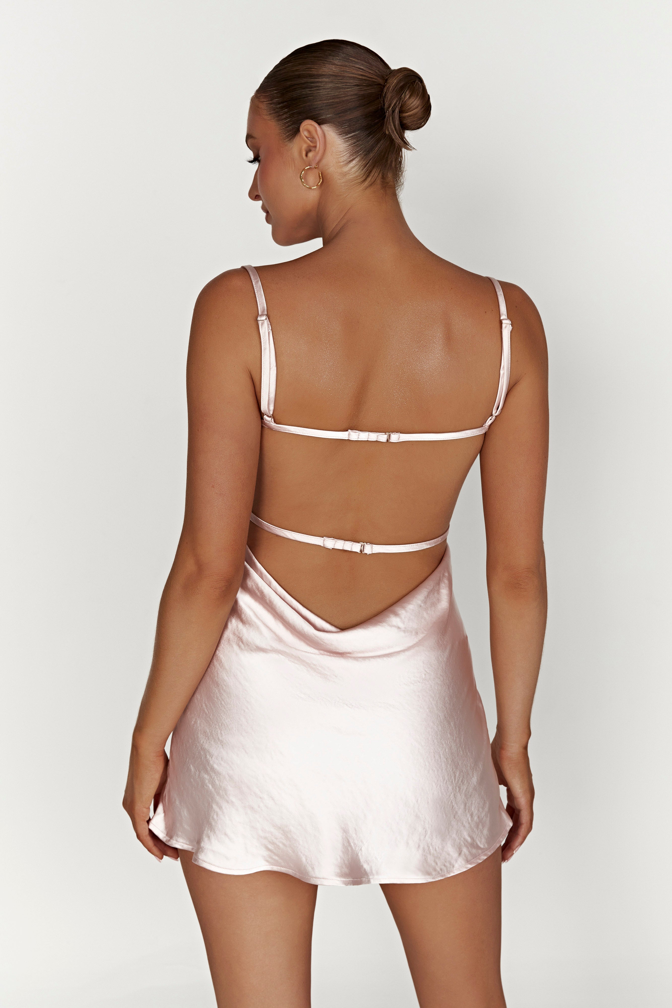 MESHKI Veda Two Tone Mini Dress - Blush Pink