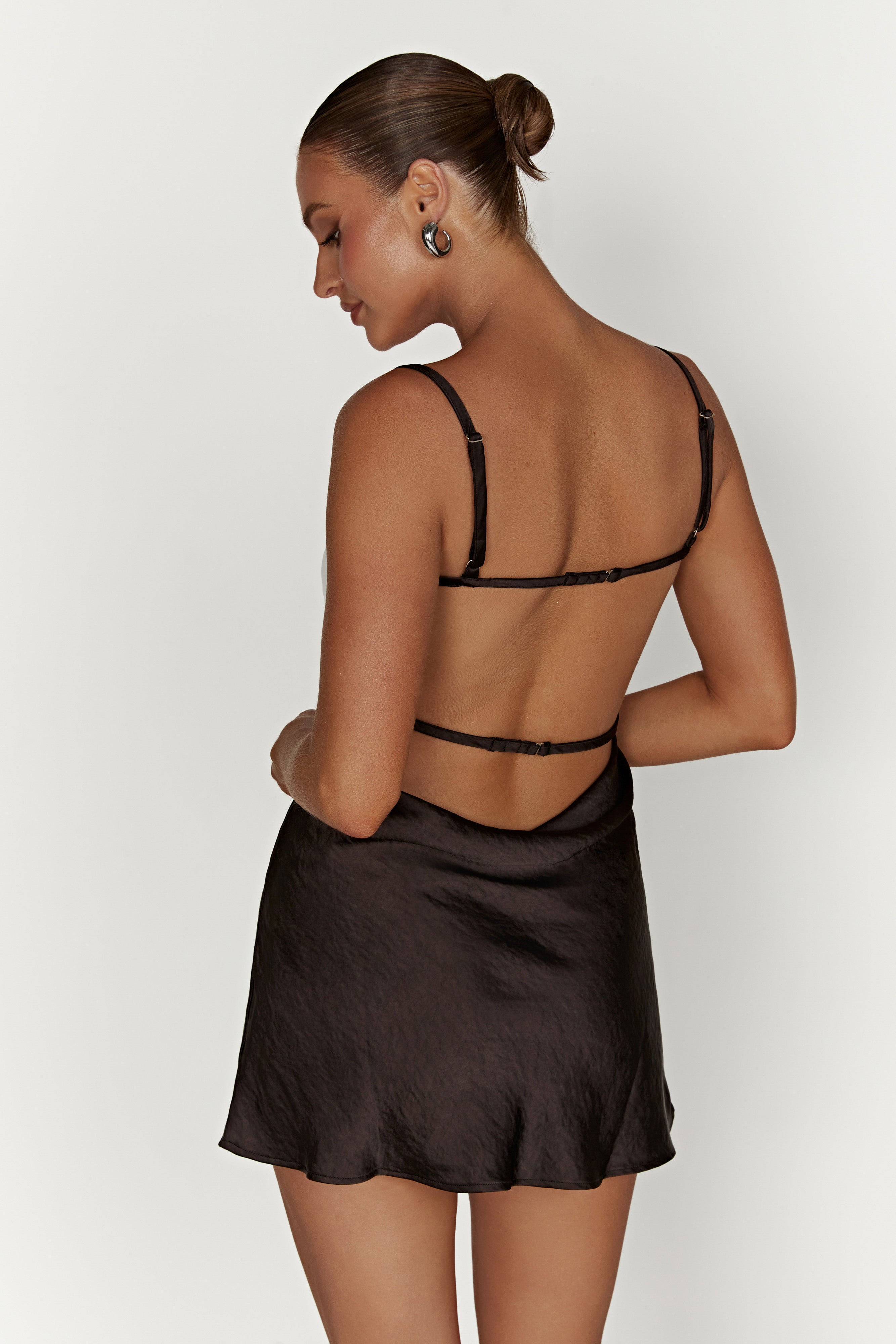 MESHKI Veda Two Tone Mini Dress - Black