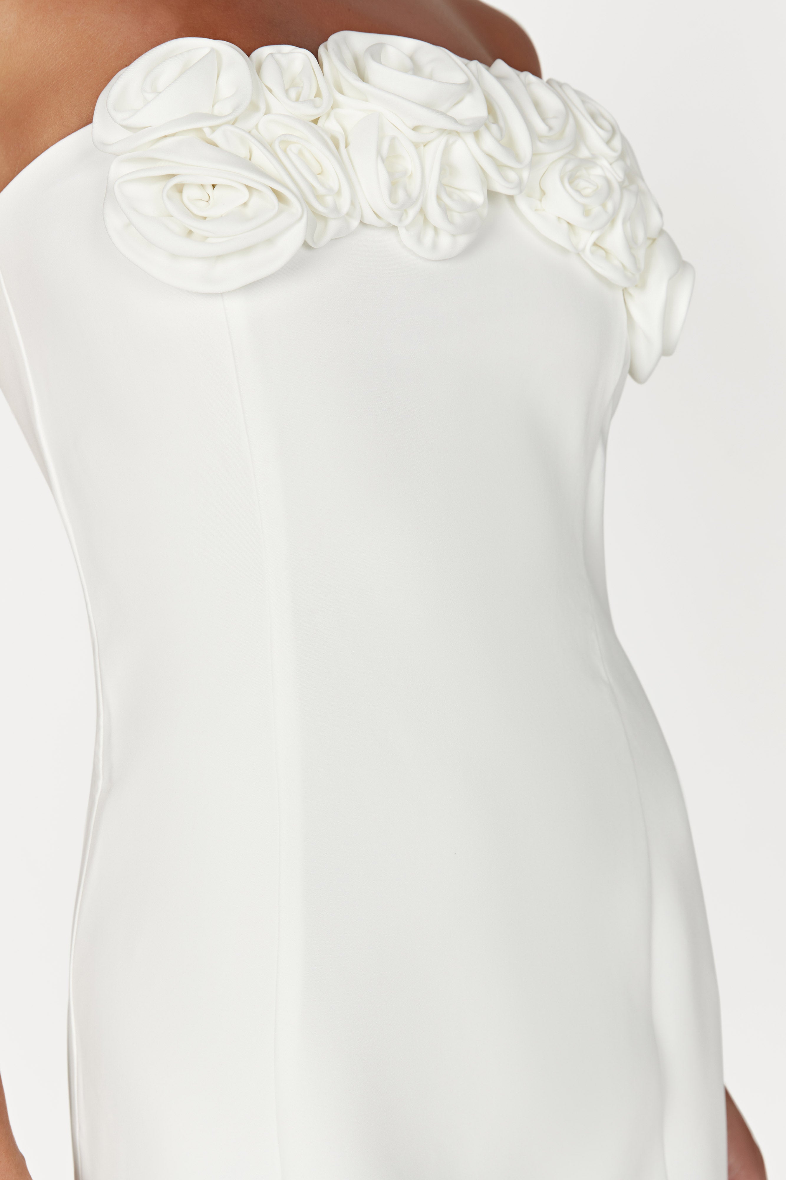 MESHKI Brooks Rose Mini Dress - White