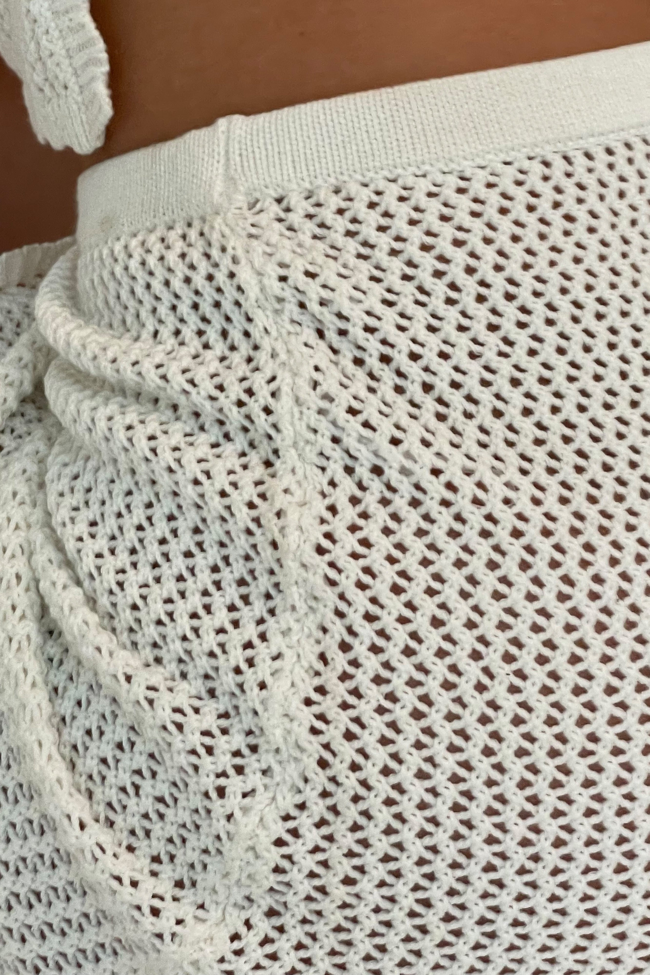 MESHKI Sylvana Crochet Mini Skirt - White