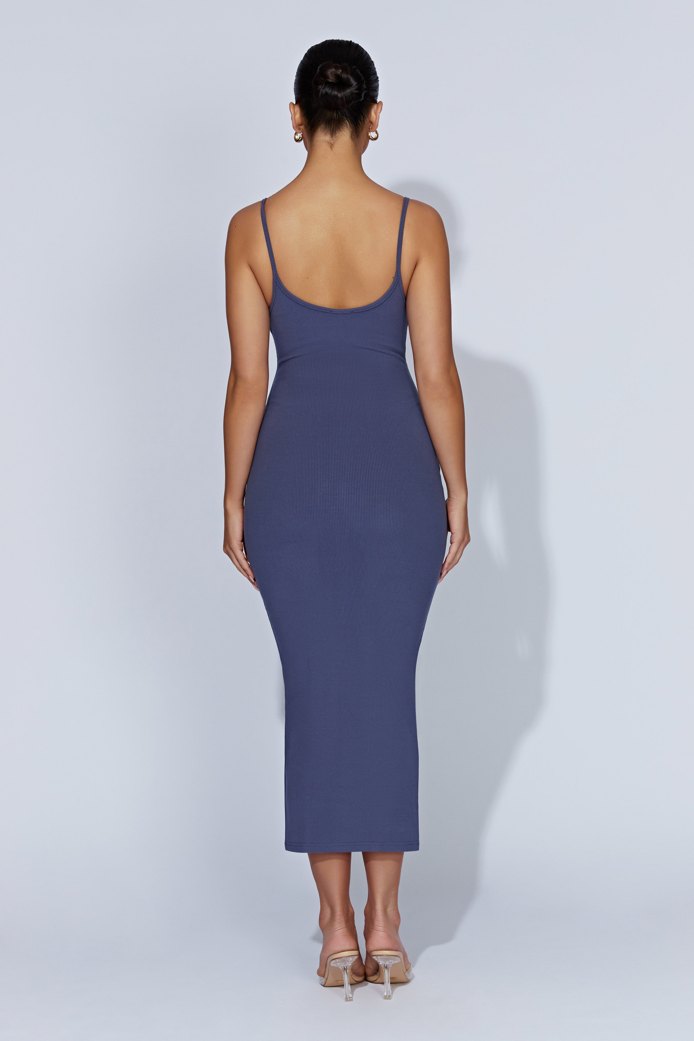 MESHKI Alexis Ribbed Cami Midi Dress - Midnight Navy