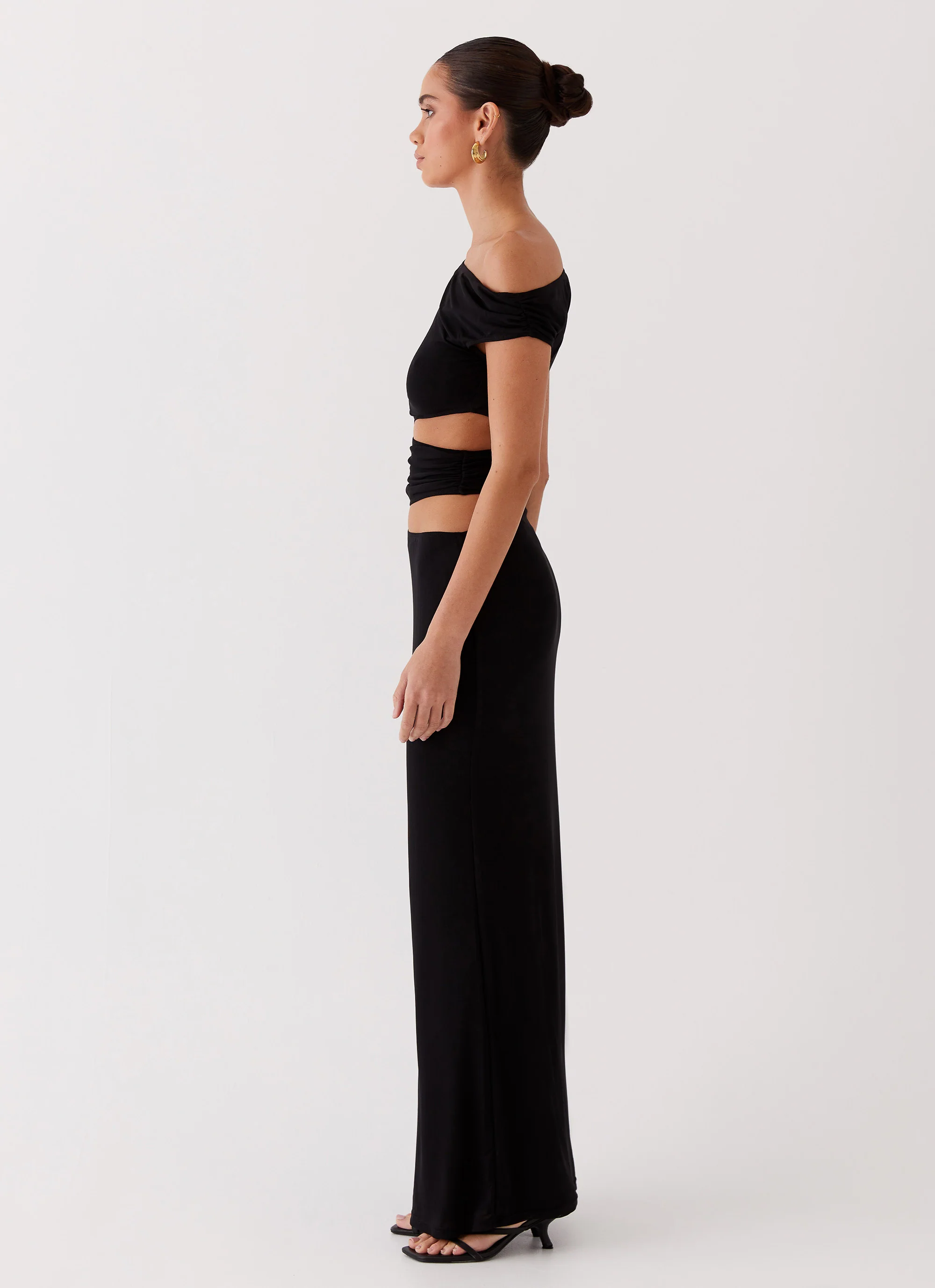 MESHKI Margot One Shoulder Maxi Dress - Black