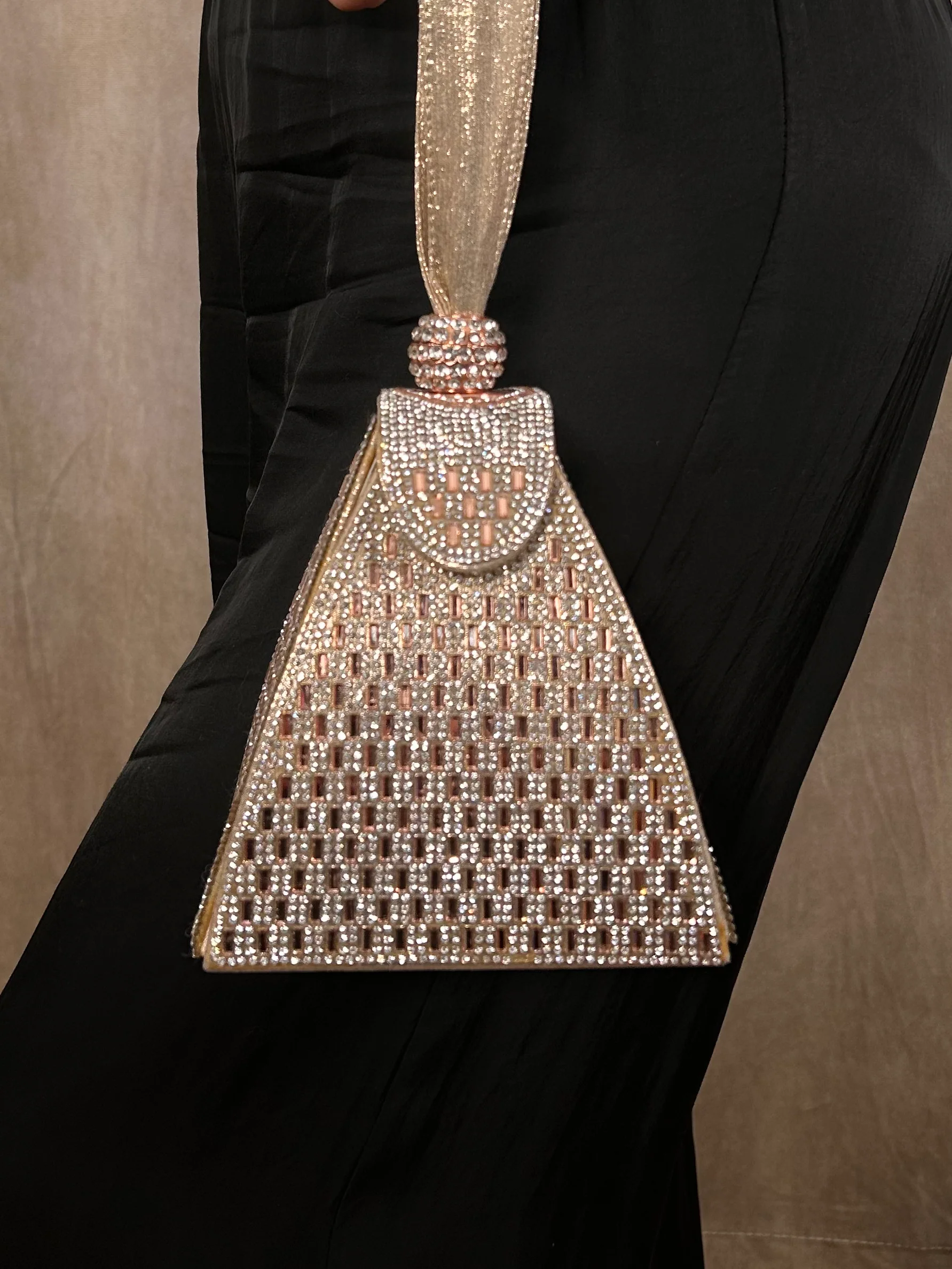 Triangle evening clutch bag