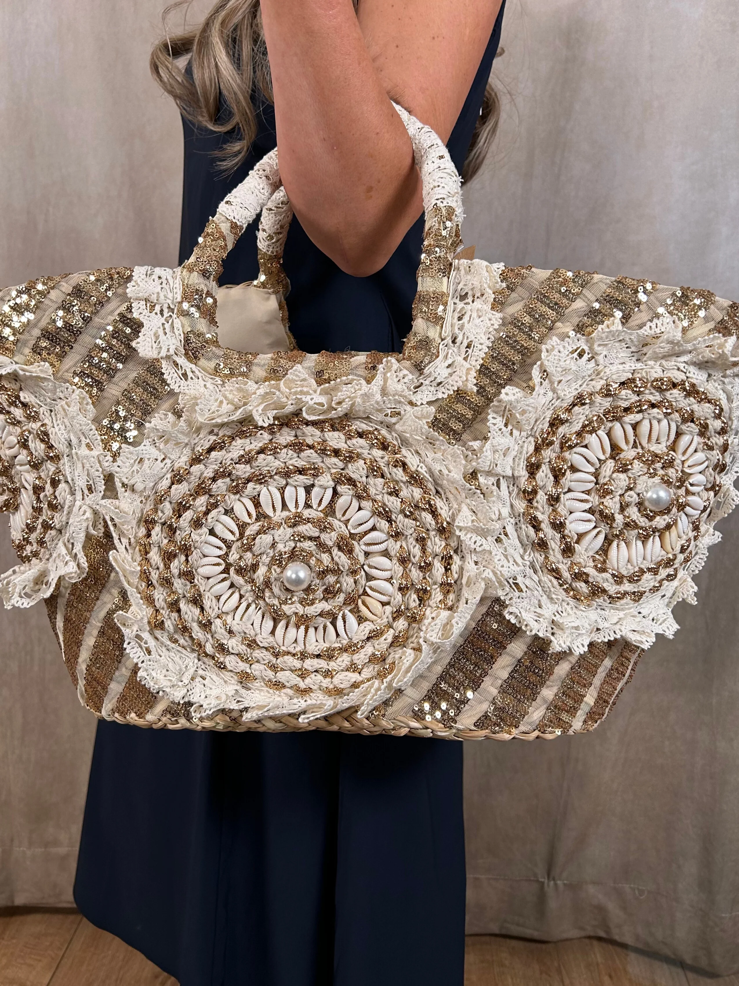 Basket Bag Crochet and Sequins